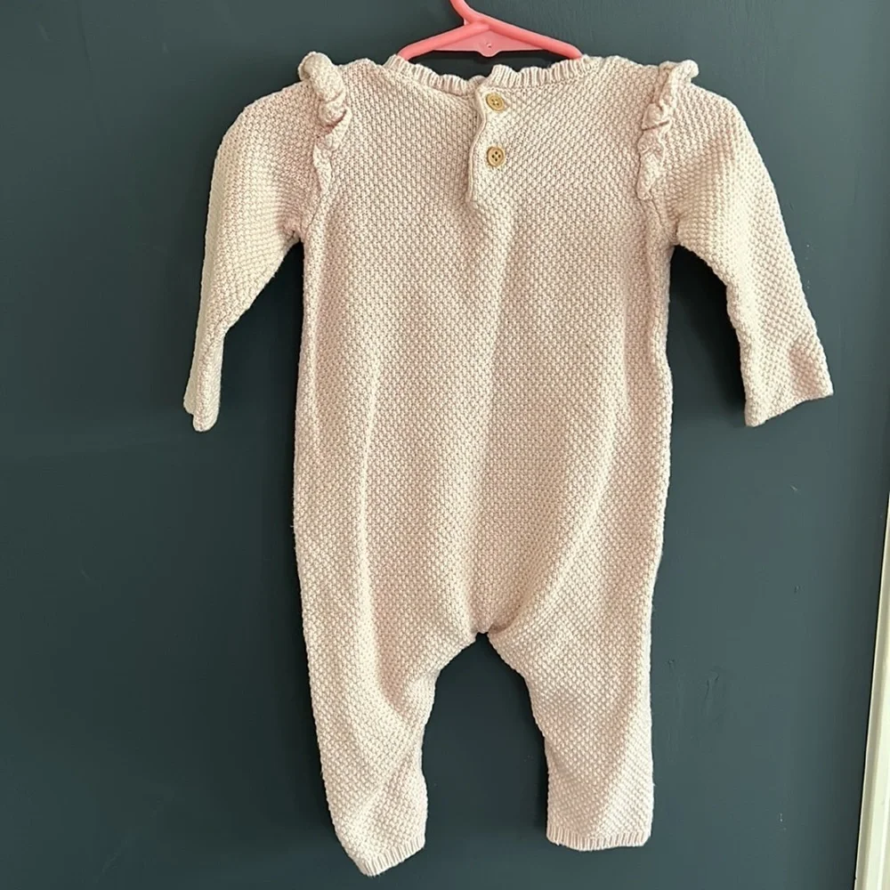 Modern moment and just one for you knitted jumpsuit. 6-12 mo